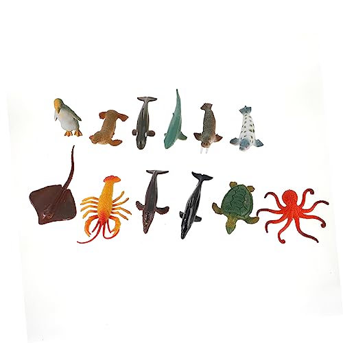 WOONEKY 24 Stück Teiliges Realistische Meerestier Modelle Bunte Miniatur Tierfiguren für Kreative Meereswelt Deko und Lernspielzeug von WOONEKY