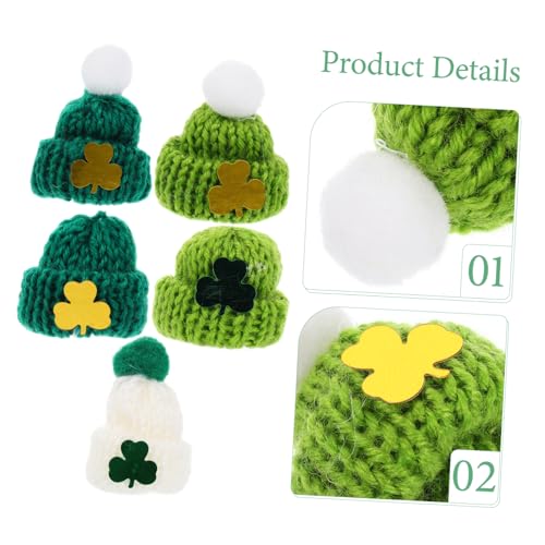 WOONEKY 25 Stück Teiliges Mini Strickmützen Saint Patrick's Day Bunte DIY Hüte für Puppen Schmuck Basteln Sichere Hautfreundliche Wollmützen Party Accessoires Vielseitige Bastelornamente von WOONEKY
