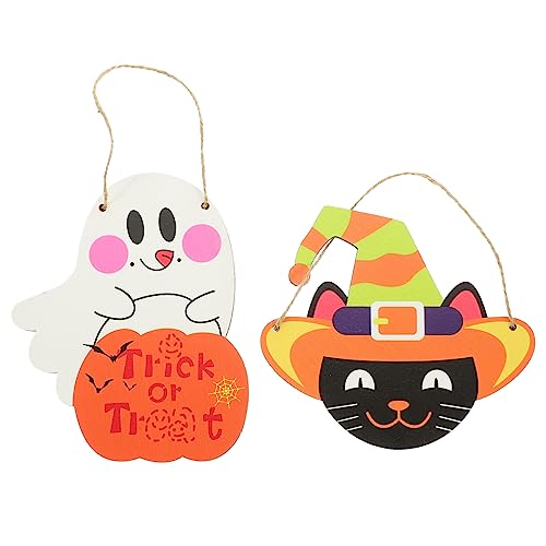 WOONEKY 2Pcs Halloween Schilder Hölzerne Haustür Schild Halloween Holzschilder Holzplaque Anhänger Halloween Tür Schmücken Halloween Haustür Schild Halloween Holzanhänger Tür Anhänger WOONEKY 2Pcs Halloween Schilder Hölzerne Haustür Schild Halloween Holzschilder Holzplaque Anhänger Halloween Tür Schmücken Halloween Haustür Schild Halloween Holzanhänger Tür Anhänger von WOONEKY