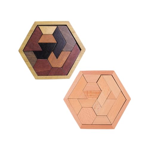 WOONEKY 2Sätze Hexagon Holz Puzzle Teiliges Lernspielzeug für Pädagogisches Holzrätsel Motorik und Kreativität Montessori für Jungen und Mädchen WOONEKY 2Sätze Hexagon Holz Puzzle Teiliges Lernspielzeug für Pädagogisches Holzrätsel Motorik und Kreativität Montessori für Jungen und Mädchen von WOONEKY