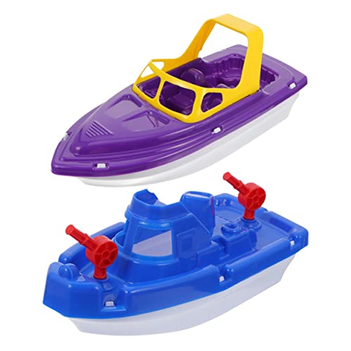 WOONEKY 2st Boot Spielzeug Interaktives Badespielzeug Boot Badespielzeug Schnellboot Mit Badewanne Schwimmendes Bootsspielzeug Wasserspielzeug Für Den Sommer Plastik Yacht Karikatur Kind von WOONEKY