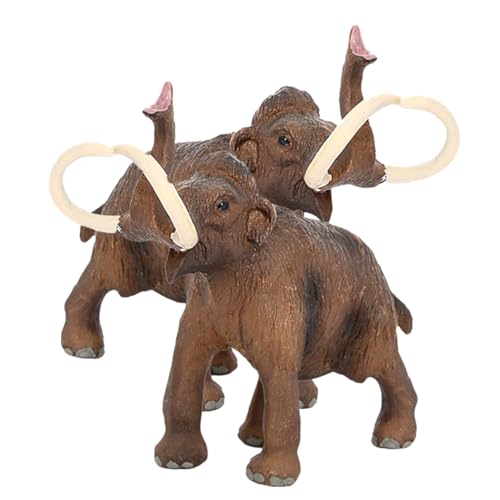 WOONEKY 2St Simuliertes Mammut Wildtiermodell lebendiges Tierhandwerk Kinderspielzeug Spielzeug für Kinder Spielzeuge Modelle Simulation Tierfigur realistisches Tierspielzeug Schreibtisch von WOONEKY