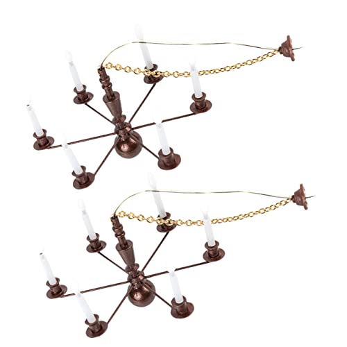WOONEKY Kleiner Deckenlampe 2 Stücke für Miniatur Szenen Mikro Landschaftslampe Sandtisch Dekorationslampe für Puppenhäuser und Selbstgemacht Projekte von WOONEKY