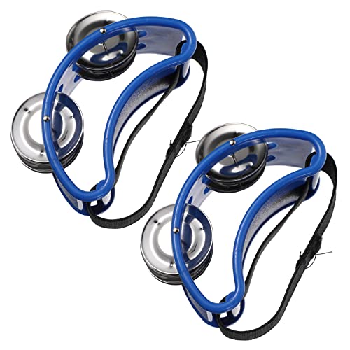 WOONEKY 2Stücke Fuß Tambourine Percussion Musikinstrument mit Bells für Partys Tanzen und Spiele Fördert und Rhythmusfähigkeiten von WOONEKY
