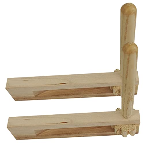 WOONEKY 2Stücke Holz Castanets Ratschengeräuschhersteller für Sicheres und Tragbares Musikinstrument für Spiele Partys und Veranstaltungen von WOONEKY