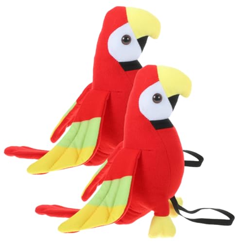 WOONEKY 2Stücke Plüsch Papagei der Schulter Cartoon Vogelspielzeug für Piratenkostüm Kinderfreundliche Dekoration Leicht und Realistisch Zubehör für Partys von WOONEKY