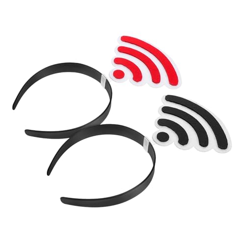 WOONEKY 2Stücke Wifi Stirnband Lustige Haarreifen für Halloween und Valentinstag Skurriles Partyzubehör Fotokabinen Requisiten für Erwachsene von WOONEKY