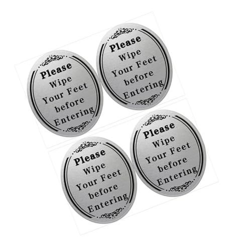 WOONEKY 2er-Pack Wandaufkleber Für Den Eingangsbereich Mit Der Aufschrift „Wipe Your Feet“. Stabile Aufkleber Aus PVC Für Zuhause Einfach Anzubringende Wandkunst-Aufkleber. von WOONEKY
