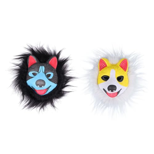 WOONEKY 2St Hundemaske realistische Maske Tier für Kinder Halloween-Ornamente halloween masken halloweenmaske Hunde-Gesichtsmaske Party-Kostümmaske Leopard Spielzeug Eva von WOONEKY