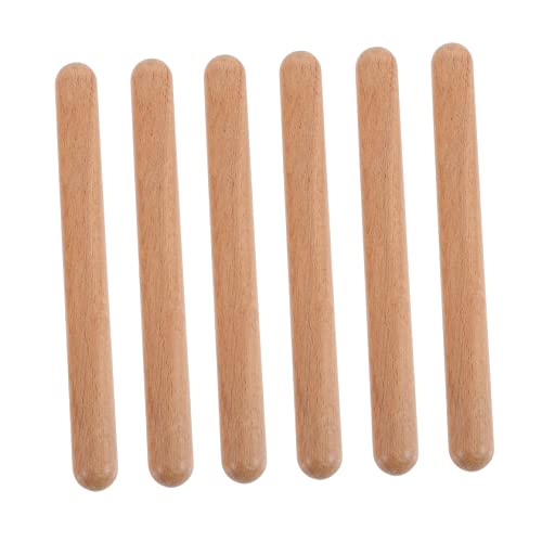 WOONEKY 3 Paare Rhythmus Sticks aus Hartholz Percussion Instrumente für Anfänger und Musikpädagogen zur des Musikalischen Talents von WOONEKY