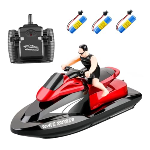 WOONEKY 3 STÜCKE Ferngesteuertes Boot Hochgeschwindigkeits Rc Boot mit Batterien Schnelles Rennboot für Erwachsene von WOONEKY