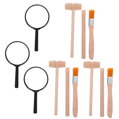 WOONEKY 3 Sätze Archäologie Ausgrabungsset mit Hammer Meißel Pinsel Lupe Lernspielzeug für Junge und zum Graben und Experimentieren WOONEKY 3 Sätze Archäologie Ausgrabungsset mit Hammer Meißel Pinsel Lupe Lernspielzeug für Junge und zum Graben und Experimentieren von WOONEKY