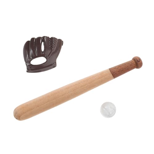 WOONEKY 3 Sätze Miniatur Baseball für Puppenhaus mit Mini Baseballschläger Ball Handschuh Stabile Miniatur Sportzubehör für Dioramen Sammler Bastelprojekte WOONEKY 3 Sätze Miniatur Baseball für Puppenhaus mit Mini Baseballschläger Ball Handschuh Stabile Miniatur Sportzubehör für Dioramen Sammler Bastelprojekte von WOONEKY