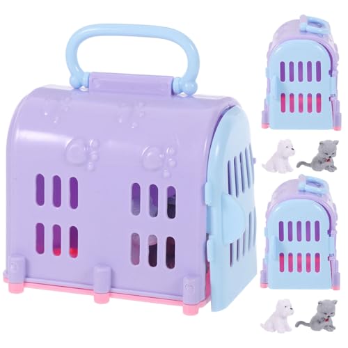 WOONEKY 3 Sätze Miniaturschmuck Teiliges mit Dekorativen Mini Haustierhäusern für Katzen und Hundefiguren für Kreative DIY Projekte Zufällige Farben Garten und von WOONEKY