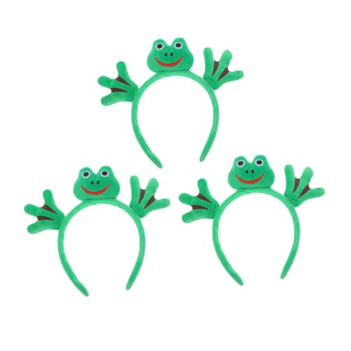 WOONEKY 3 Stück Frosch Haarreifen Grün mit Detailreichem Design Wiederverwendbar für Kostüm party Cosplay Fasching Themen events und Mottopartys von WOONEKY