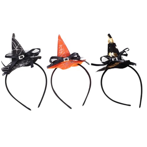 WOONEKY 3 Stück Halloween Hexenhut Haarreif Teiliges Leichter Hexenhut Haarreif mit Spinnennetz Design Komfortables Halloween Haaraccessoire für Mädchen und Erwachsene für Kostüm und WOONEKY 3 Stück Halloween Hexenhut Haarreif Teiliges Leichter Hexenhut Haarreif mit Spinnennetz Design Komfortables Halloween Haaraccessoire für Mädchen und Erwachsene für Kostüm und von WOONEKY