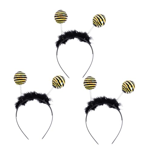 WOONEKY 3 Stück Kreative Bienen Stirnbänder mit Pailletten Dekorative Kopfaccessoires für Kostümpartys Bühnenaufführungen und Fotografie von WOONEKY