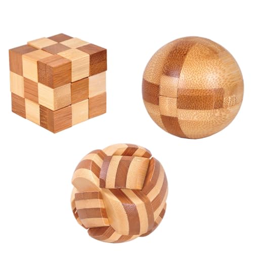 WOONEKY 3 Stück Kreatives Bambus Pädagogisches Puzzle für Erwachsene Fördert Logisches und Hand Auge Koordination WOONEKY 3 Stück Kreatives Bambus Pädagogisches Puzzle für Erwachsene Fördert Logisches und Hand Auge Koordination von WOONEKY