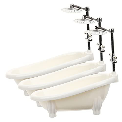 WOONEKY 3 Stück Mini Badezimmer Zubehör Mini Badewanne für Puppenhaus Miniatur Badewannen Dekoration für DIY Bastelprojekte und Puppenmöbel von WOONEKY