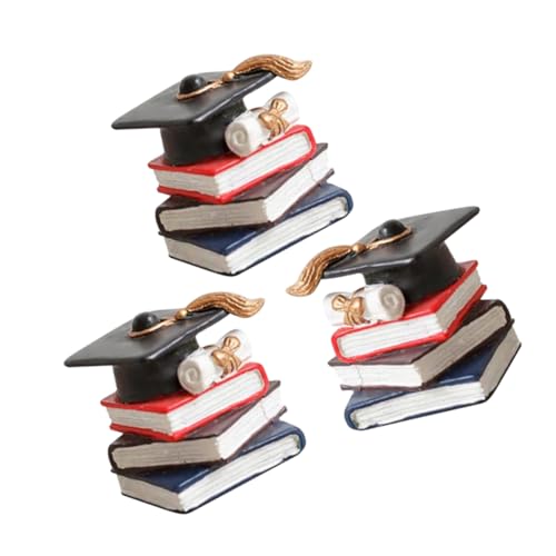 WOONEKY 3 Stücke Phd Kappe Buch Kuchen Dekorationen 2024 Graduierung Cupcake Picks Elegante Dessert Ornamente von WOONEKY