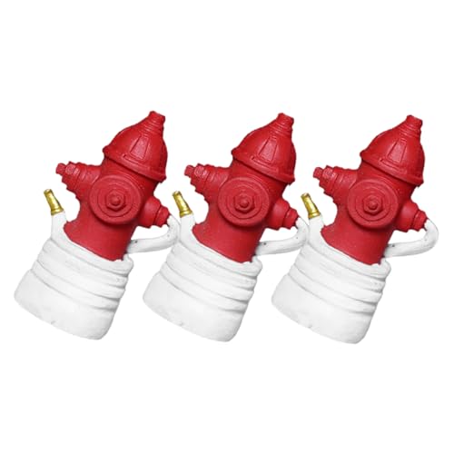 WOONEKY 3 Stück Realistische Feuerwehrhydrant Figurine Resin Modell Miniatur Sandtisch Dekoration Langlebiges Landschaftsornament für DIY Sandspielzeug Pflegeleicht und Authentisch von WOONEKY