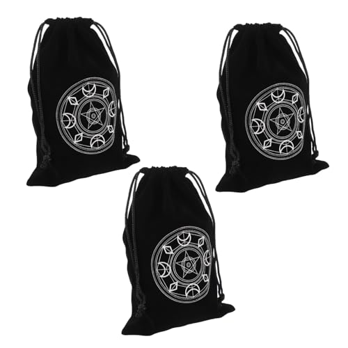 WOONEKY 3 Stück Schwarze Stofftaschen mit Kordelzug für Tarotkarten und Würfel Leicht Tragbar Schützende Aufbewahrungstaschen für Orakelkarten Vielseitig für Zuhause und Unterwegs WOONEKY 3 Stück Schwarze Stofftaschen mit Kordelzug für Tarotkarten und Würfel Leicht Tragbar Schützende Aufbewahrungstaschen für Orakelkarten Vielseitig für Zuhause und Unterwegs von WOONEKY