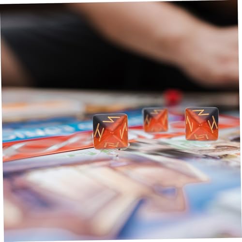 WOONEKY 3 Stück Seitiges polyedrisches Acryl Runenwürfel mit mystischem Farbverlauf vielseitig für Rollenspiele Brettspiele und Partyspaß attraktive Farben Glückssteine von WOONEKY