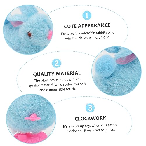 WOONEKY 3 Stück Teiliges Aufziehspielzeug Kuscheliges Plüsch Kaninchen Wind Up Doll Toy für Weiches Hasen mit Feiner Verarbeitung als und Beschäftigungsspielzeug Zufällige Zufällige Farbe von WOONEKY
