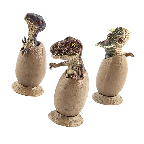 WOONEKY 3 Stück Teiliges Ausgebrüteter Dinosaurier Eier Deko Dinosaurier Modell für Schreibtisch als für Dino Fans und Partys von WOONEKY