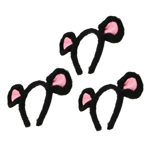 WOONEKY 3 Stück Teiliges Cartoon Mäuseohren Haarreif Plüsch Stirnband für Cosplay Halloween und Bühnenaufführungen für Partys und Mottopartys WOONEKY 3 Stück Teiliges Cartoon Mäuseohren Haarreif Plüsch Stirnband für Cosplay Halloween und Bühnenaufführungen für Partys und Mottopartys von WOONEKY