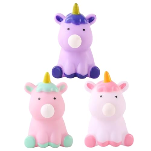 WOONEKY 3 Stück Teiliges Einhorn Squeeze aus Weichem TPR Stressabbau und Druckentlastungsspielzeug für Erwachsene Tragbar Lustig und Entspannend für Zuhause und Büro von WOONEKY