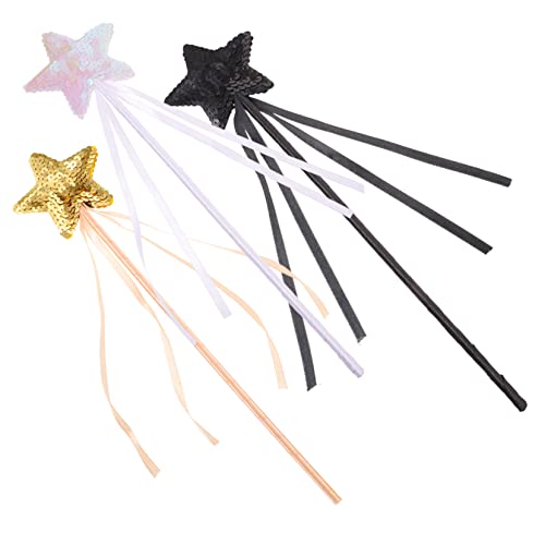 WOONEKY 3 Stück Teiliges Feen Zauberstäbe für Mädchen Bunte Glitzer Sternform Dekorative Zauberstäbe mit Schleifenband Leichte Handhabung für Kostüm Party und Rollenspiele WOONEKY 3 Stück Teiliges Feen Zauberstäbe für Mädchen Bunte Glitzer Sternform Dekorative Zauberstäbe mit Schleifenband Leichte Handhabung für Kostüm Party und Rollenspiele von WOONEKY