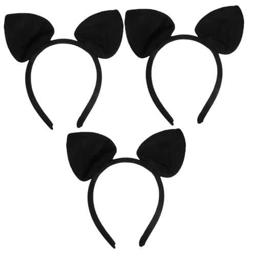 WOONEKY 3 Stück Teiliges Fledermaus Ohr Haarband aus Weichem Stoff Leichtes und Bequemes Stirnband für Damen Vielseitiger Haarschmuck für Party Karneval Halloween und Cosplay von WOONEKY