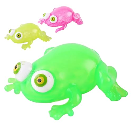 WOONEKY 3 Stück Teiliges Frosch Zappelspielzeug Cartoon Stressabbau Kleines Party Geschenk für Jugendliche Vielseitiges Aktivitätsspielzeug zur Entspannung und Fingerübung von WOONEKY
