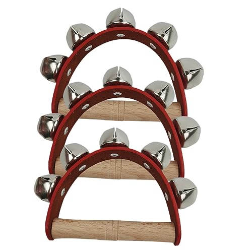 WOONEKY 3 Stück Teiliges Handglocken Halbmond Handtrommel Tamburin Musikinstrument für Party Konzert und für Mädchen Jungen von WOONEKY
