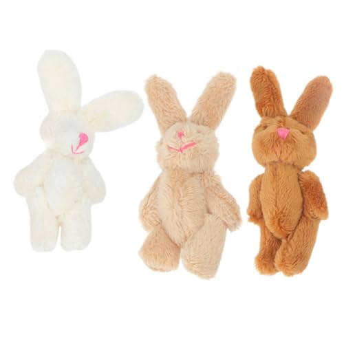 WOONEKY 3 Stück Teiliges Hasenpuppe Weiche Leichte Kuscheltiere in Braun Hellbraun und Weiß Niedliches DIY Schmuckanhänger für Osterdeko und WOONEKY 3 Stück Teiliges Hasenpuppe Weiche Leichte Kuscheltiere in Braun Hellbraun und Weiß Niedliches DIY Schmuckanhänger für Osterdeko und von WOONEKY