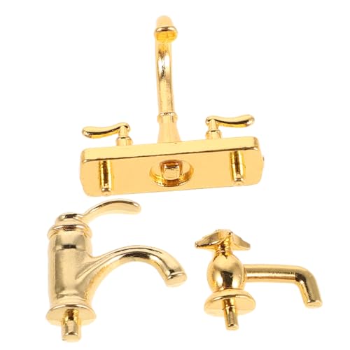 WOONEKY 3 Stück Teiliges Mini Wasserhahn Modell aus Legierung Realistisches Puppenhaus Badezimmer Zubehör Kompakt Leicht Detailreich für Dekoration Fotografie und Rollenspiele WOONEKY 3 Stück Teiliges Mini Wasserhahn Modell aus Legierung Realistisches Puppenhaus Badezimmer Zubehör Kompakt Leicht Detailreich für Dekoration Fotografie und Rollenspiele von WOONEKY