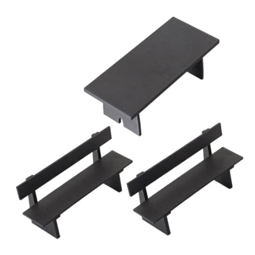 WOONEKY 3 Stück Teiliges Miniatur-sitzbank-Set mit Tisch und Stühlen Schwarze Puppenhausmöbel Vielseitige Miniatur-gartenstühle für DIY-Dekoration Detailreiche Puppenmöbel für Kreative WOONEKY 3 Stück Teiliges Miniatur-sitzbank-Set mit Tisch und Stühlen Schwarze Puppenhausmöbel Vielseitige Miniatur-gartenstühle für DIY-Dekoration Detailreiche Puppenmöbel für Kreative von WOONEKY