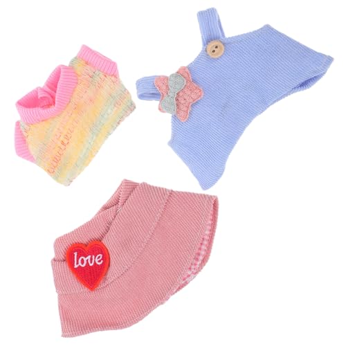 WOONEKY 3 Stück Teiliges Puppenkleidungsset Kawaii Outfit mit Herz-mütze T-Shirt und Latzhose Puppenkleidung für Mädchen Vielseitige Puppenhaus-Dekoration und Kreatives Ankleidespiel WOONEKY 3 Stück Teiliges Puppenkleidungsset Kawaii Outfit mit Herz-mütze T-Shirt und Latzhose Puppenkleidung für Mädchen Vielseitige Puppenhaus-Dekoration und Kreatives Ankleidespiel von WOONEKY