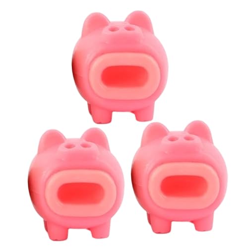 WOONEKY 3 Stück Teiliges Schweine quetschspielzeug mit Herausspringendem Element Lustiges Anti Stress Büro dekompressionstoy Kleines Zappelspielzeug als Partydeko und Zufällige Farbe von WOONEKY