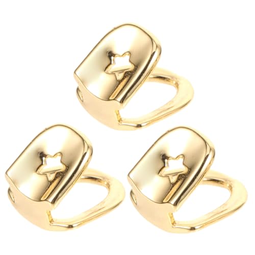 WOONEKY 3 Stück Teiliges Single Tooth Grill Cap aus Kupfer Goldfarbene Hip Hop Zahnkappe für Rapper und Cosplay Leicht Anzubringen Langlebig Auffälliges Party Accessoire für WOONEKY 3 Stück Teiliges Single Tooth Grill Cap aus Kupfer Goldfarbene Hip Hop Zahnkappe für Rapper und Cosplay Leicht Anzubringen Langlebig Auffälliges Party Accessoire für von WOONEKY