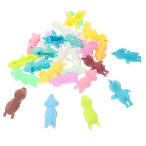 WOONEKY 30 Stück Teiliges Dehnbarer Finger Spielzeuge aus TPR Tierische Schleuder Toys für Einfach zu Bedienen und Stresslösend Bunte Motive als Partygeschenk oder Messepreis von WOONEKY