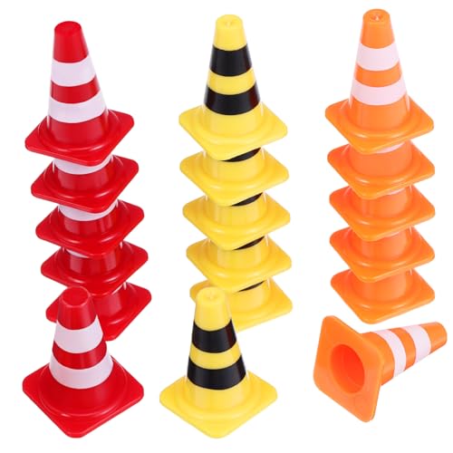 WOONEKY 30 Stück Teiliges Mini Verkehrskegel Spielset aus Robustem in Orange Rot und Gelb Kompakte Straßenschilder für Pädagogisches Verkehrsschild Modell zur Spielerischen WOONEKY 30 Stück Teiliges Mini Verkehrskegel Spielset aus Robustem in Orange Rot und Gelb Kompakte Straßenschilder für Pädagogisches Verkehrsschild Modell zur Spielerischen von WOONEKY