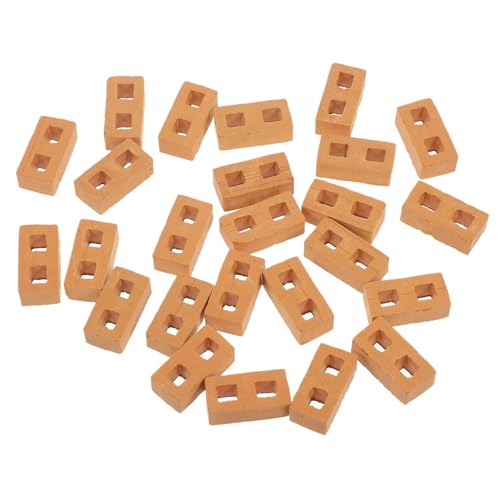 WOONEKY 30 Stück Teiliges Miniatur Ziegelstein aus Keramik Kompakte Bastelsteine für Sandtisch und Modellhaus Dekoration Praktische Langlebige Bauklötze für Individuelle Modellgestaltung von WOONEKY