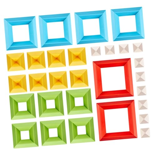 WOONEKY 30 Stück Teiliges Montessori Lernspielzeug Stapelbare Bunte Kunststoffbausteine für Kleinkinder Ab Jahr Robustes Konstruktionsspielzeug zur Frühkindlichen und Spielerischen von WOONEKY