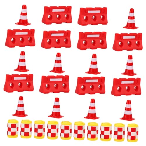 WOONEKY 30st Straßenschild Barrikade Spielzeug Straßensperren Mini-verkehrszeichen Verkehrskegel-spielset Spielset Mit Straßenschildern Mini-verkehrskegel Sandkasten Plastik Miniatur Kind von WOONEKY