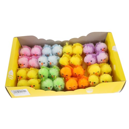 WOONEKY 32 Stück Teiliges Kleine Flauschige Plüschtiere Weiche Küken Deko für Osterkorb und Partygeschenke für Bastelprojekte und Wohnraumgestaltung von WOONEKY