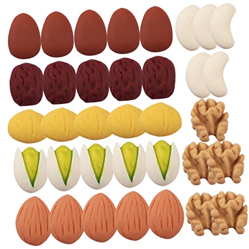 WOONEKY 35 Stück Teiliges Miniatur Spielset für DIY Basteln Detailreiche Harz Accessoires Buntes Puppenhaus Zubehör Lebensmittelechte Essensspielzeuge für Handyanhänger und Kreative von WOONEKY
