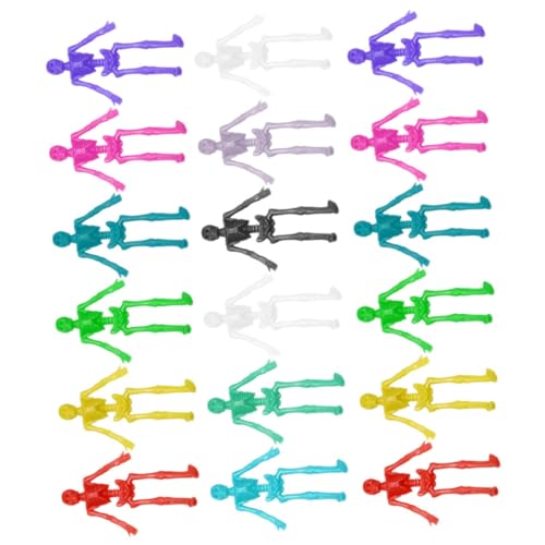 WOONEKY 36 Stück Teiliges Halloween Stretchy Skelett Spielzeuge Lustige Spielzeuge für Partys Stressabbau und Dekoration für Halloween Feiern und Scherze Zufällige Farbe Zufällige Farbe von WOONEKY
