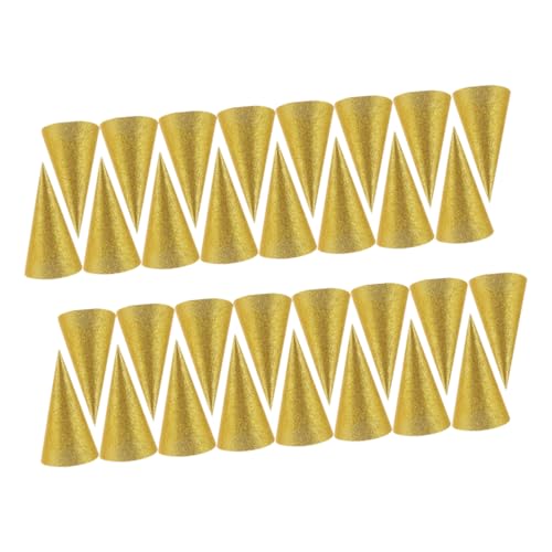 WOONEKY 36 Stück Teiliges Kindergeburtstags Partyhüte aus Goldenem Glitzerpapier Leichte Faltbare Kegelform Dekorative Kopfbedeckung für Geburtstagsfeiern Shower und Kostümpartys WOONEKY 36 Stück Teiliges Kindergeburtstags Partyhüte aus Goldenem Glitzerpapier Leichte Faltbare Kegelform Dekorative Kopfbedeckung für Geburtstagsfeiern Shower und Kostümpartys von WOONEKY